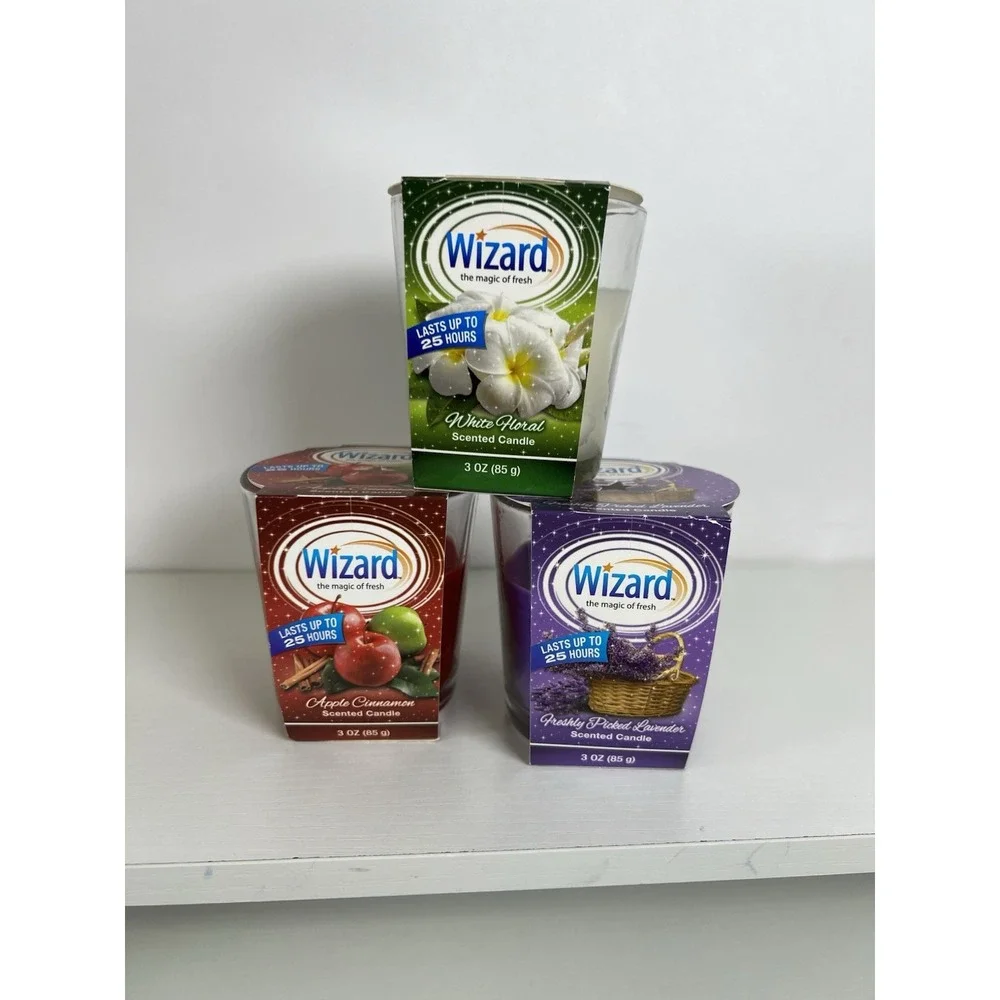 3x Wizard Scent Candle Odor Neutralizer 3 oz –‎ Mixed Scents – NEW
